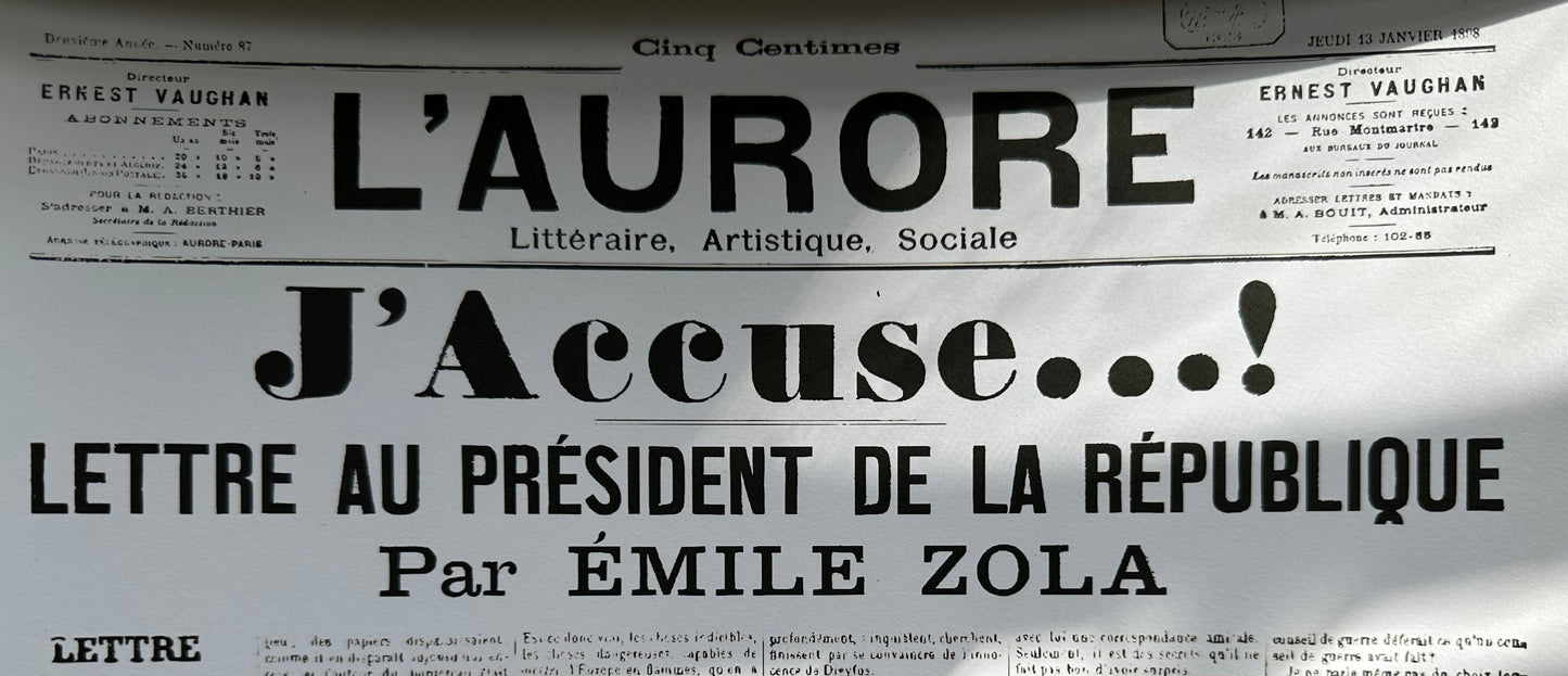"J'Accuse" Poster 12x18" Redux