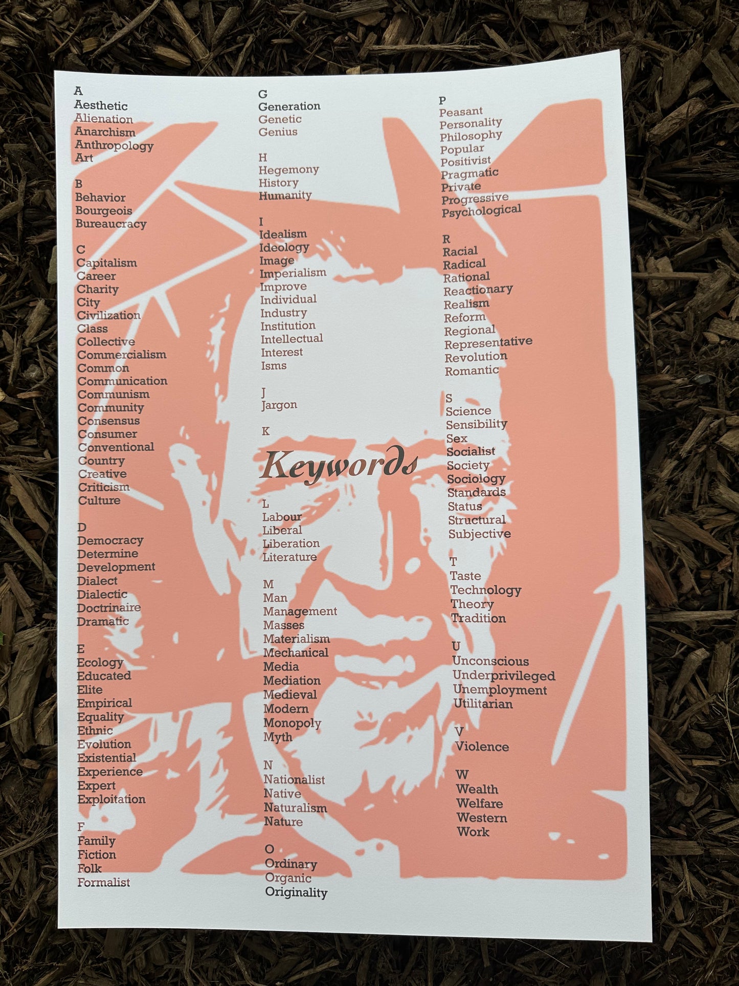 "Keywords" Raymond Williams Poster 12x18"